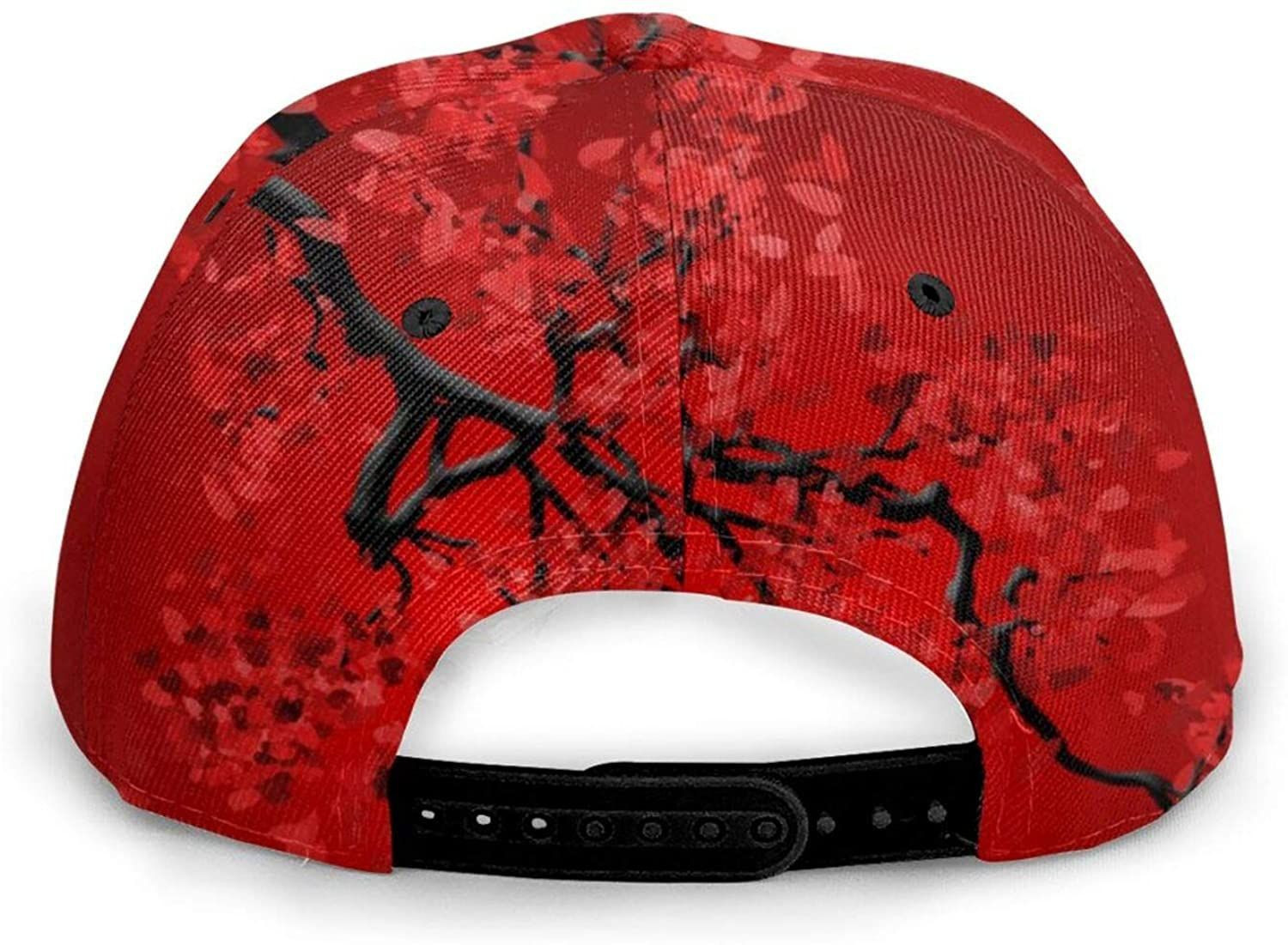 Red Cherry Blossom Baseball 3D Cap Adjustable Hat Dad Cap Athletic Baseball Fitted Cap Hat Classic Cap Trucker Hats Custom Hats Gifts For Men & Women