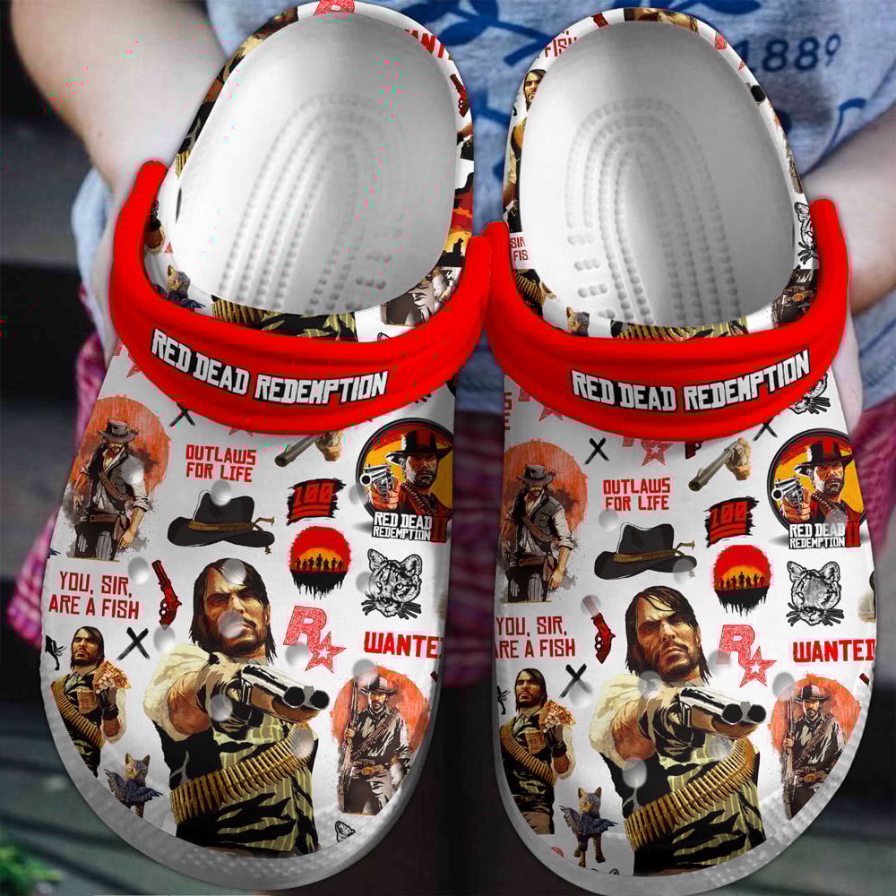 Red Dead Redemption Game Crocs Crocband Clogs Shoes Comfortable For Men Women and Kids