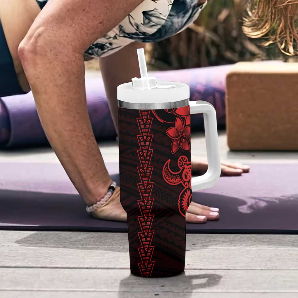 Red Hawaiian Kakau Turtle Polynesian Tribal Custom Stanley Cup 40 oz 30 oz Tumbler With HandleTVC2301390 - Image 6