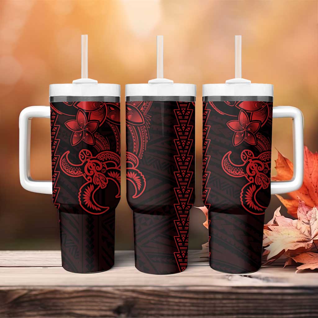 Red Hawaiian Kakau Turtle Polynesian Tribal Custom Stanley Cup 40 oz 30 oz Tumbler With HandleTVC2301390 - Image 4