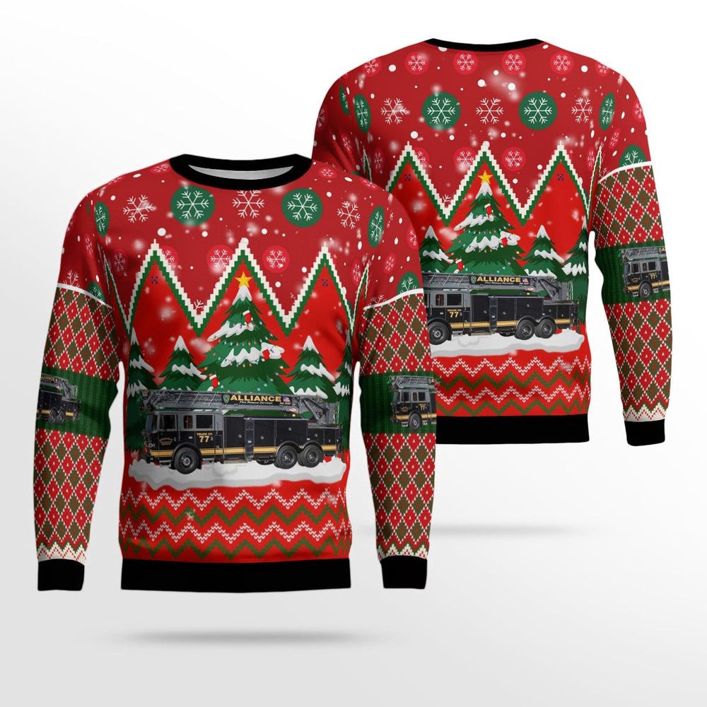 Red Lion Pennsylvania Alliance Fire and Rescue Services AOP Ugly Sweater Unisex Christmas Gift
