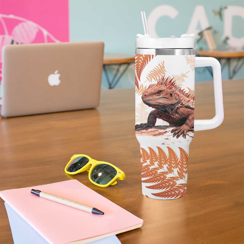 Red New Zealand Tuatara Aotearoa Sphenodon Punctatus Silver Fern Custom Stanley Cup 40 oz 30 oz Tumbler With HandleTVC2301357 - Image 5