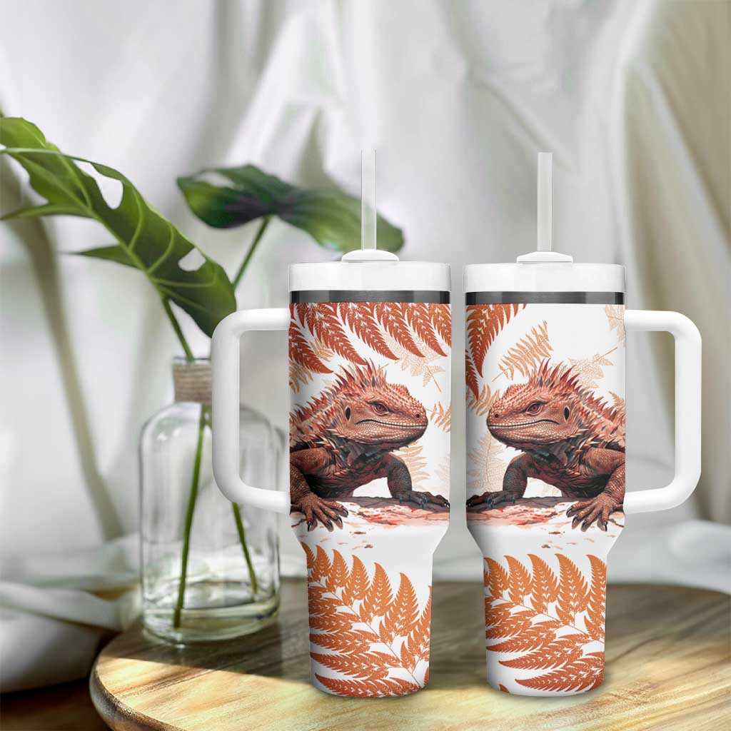 Red New Zealand Tuatara Aotearoa Sphenodon Punctatus Silver Fern Custom Stanley Cup 40 oz 30 oz Tumbler With HandleTVC2301357 - Image 9