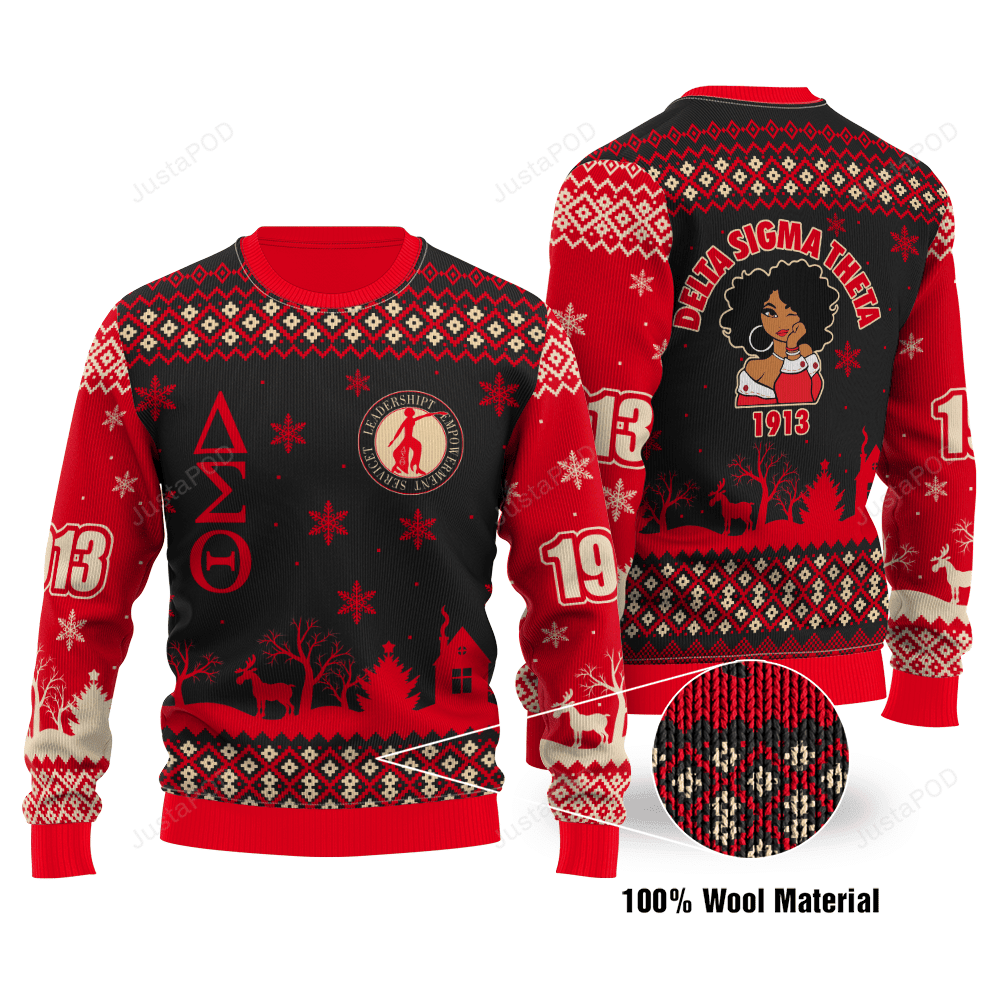 Red Pattern Ugly Christmas Sweater Adult 3D Funny Matching for family