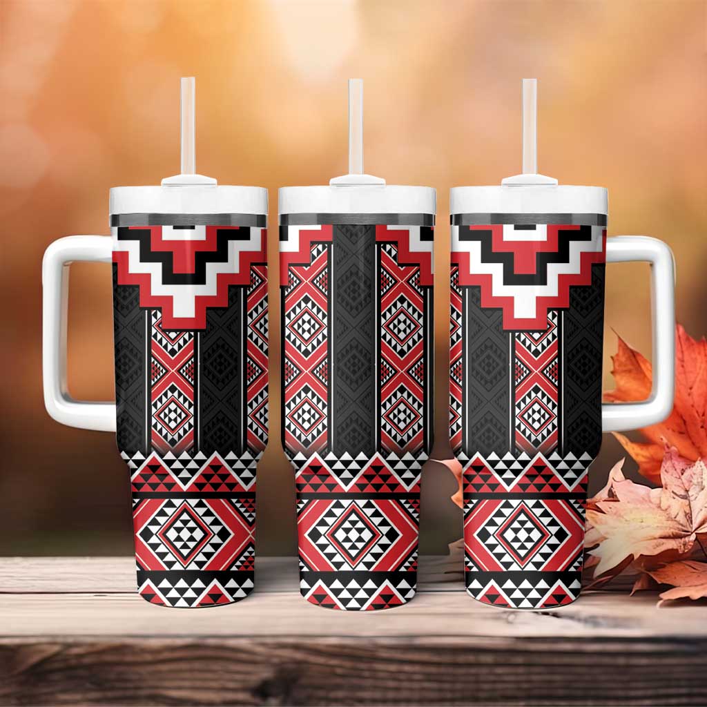 Red Taniko Aotearoa Niho Taniwha Mix Poutama Custom Stanley Cup 40 oz 30 oz Tumbler With HandleTVC2301374 - Image 4