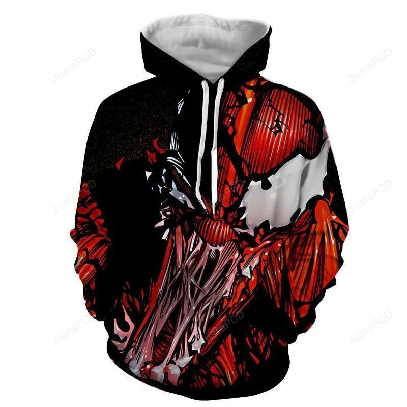Red Venom Attack Spiderman 3D All Over Print Hoodie, Zip Hoodie