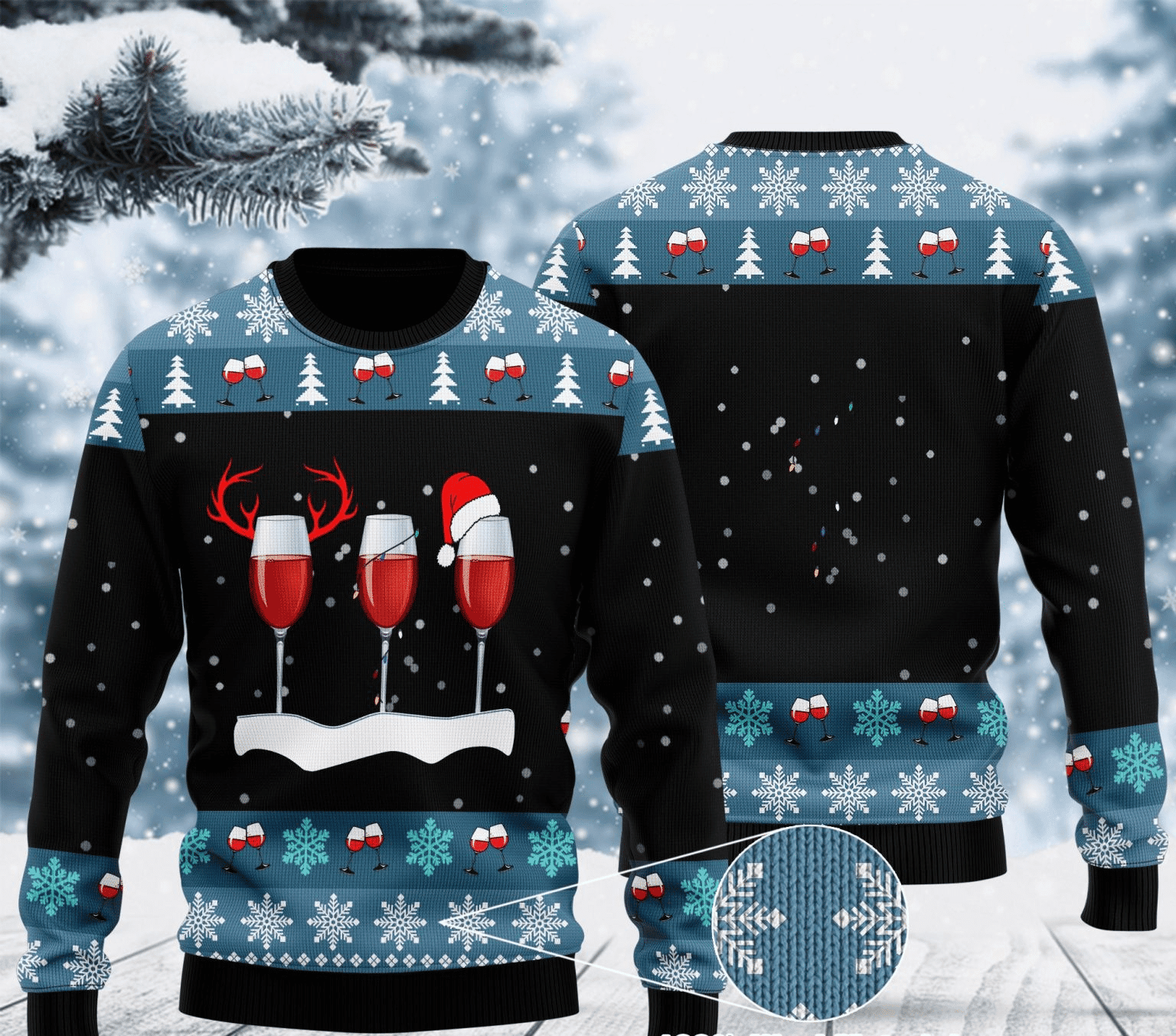Red Wine Ugly Christmas Sweater Adult 3D Funny Matching for family