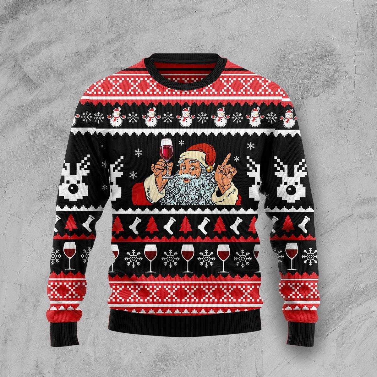 Red Wine Ugly Christmas Sweater Adult 3D Funny Matching for family