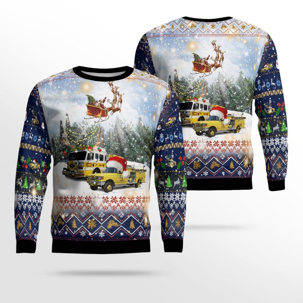Reedsville Fire Department Reedsville Wisconsin AOP Christmas Ugly Sweater Unisex Christmas Gift