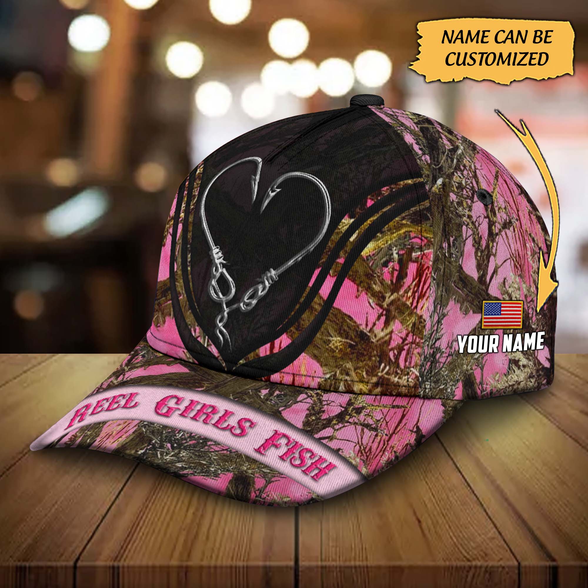 Reel Girls Fish Classic Cap Custom Name Trucker Hats Custom Hats Gifts For Men & Women