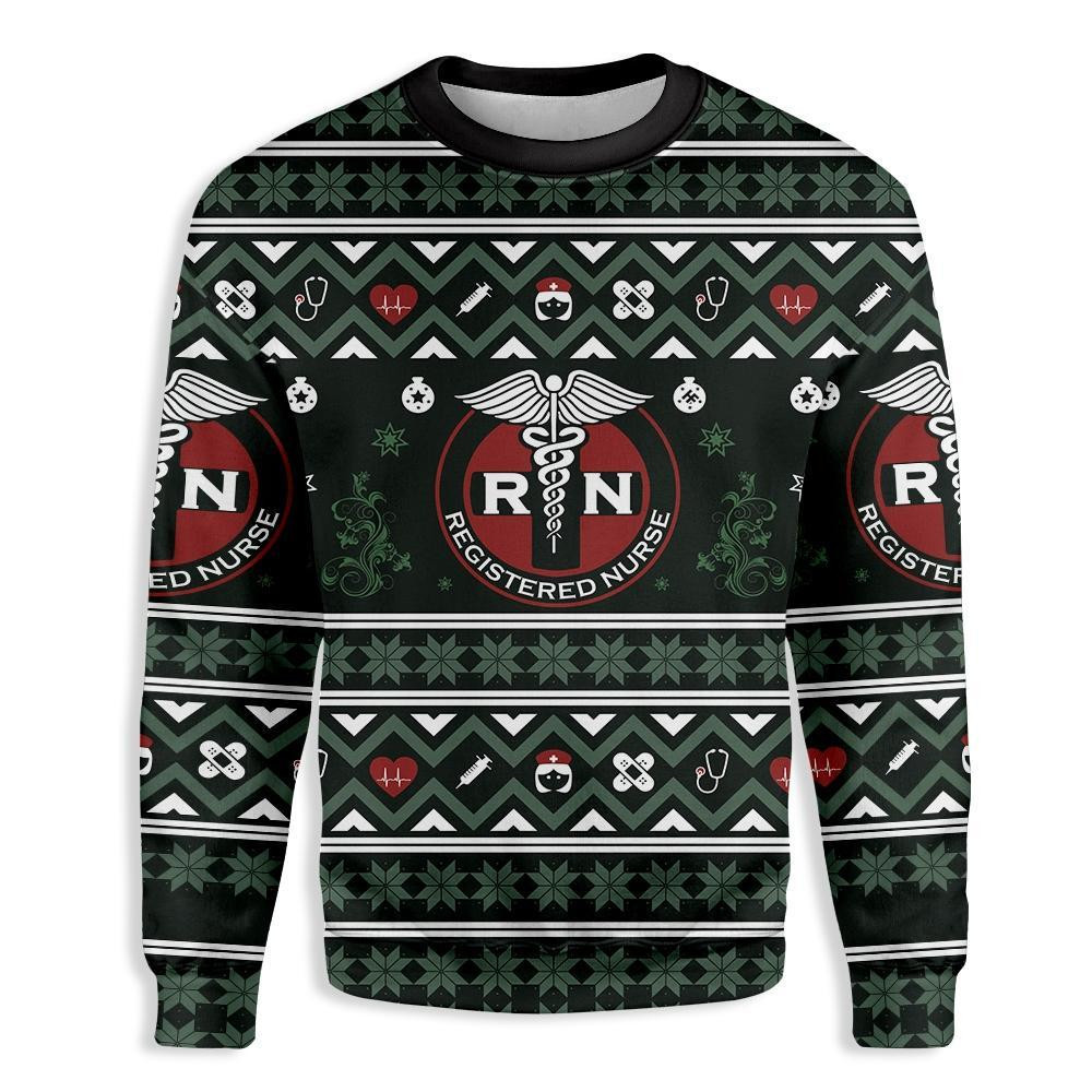 Registered Nurse Merry Christmas Ugly Christmas Sweater Adult 3D Funny Matching for family