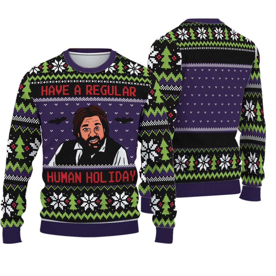 Regular Human Holiday What We Do In The Shadows Ugly Christmas Sweater