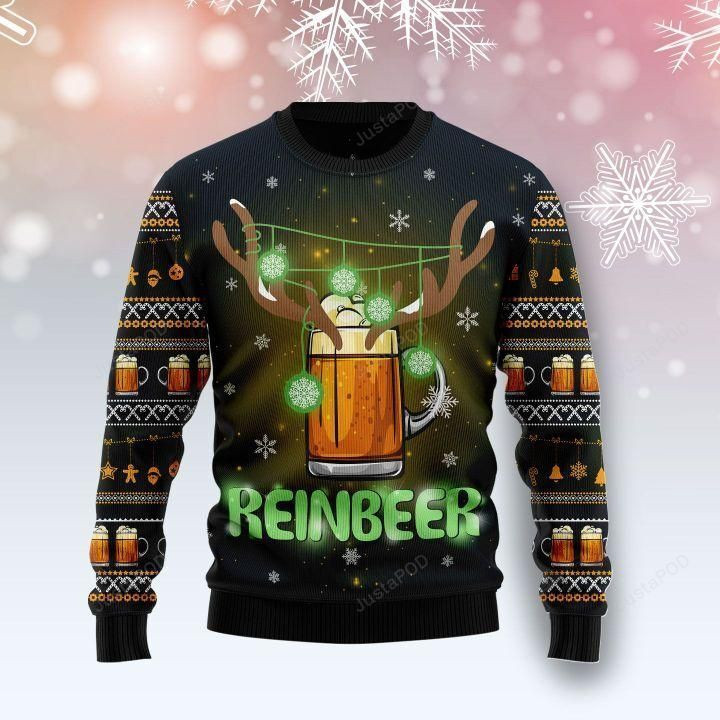 Reinbeer Awesome Ugly Christmas Sweater Adult 3D Funny Matching for family