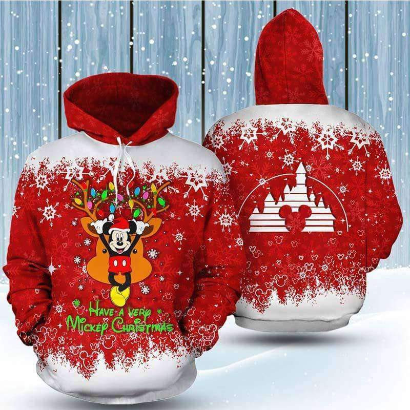 Reindeer Mickey Have A Mickey Christmas 3D All Over Print Hoodie, Zip Hoodie