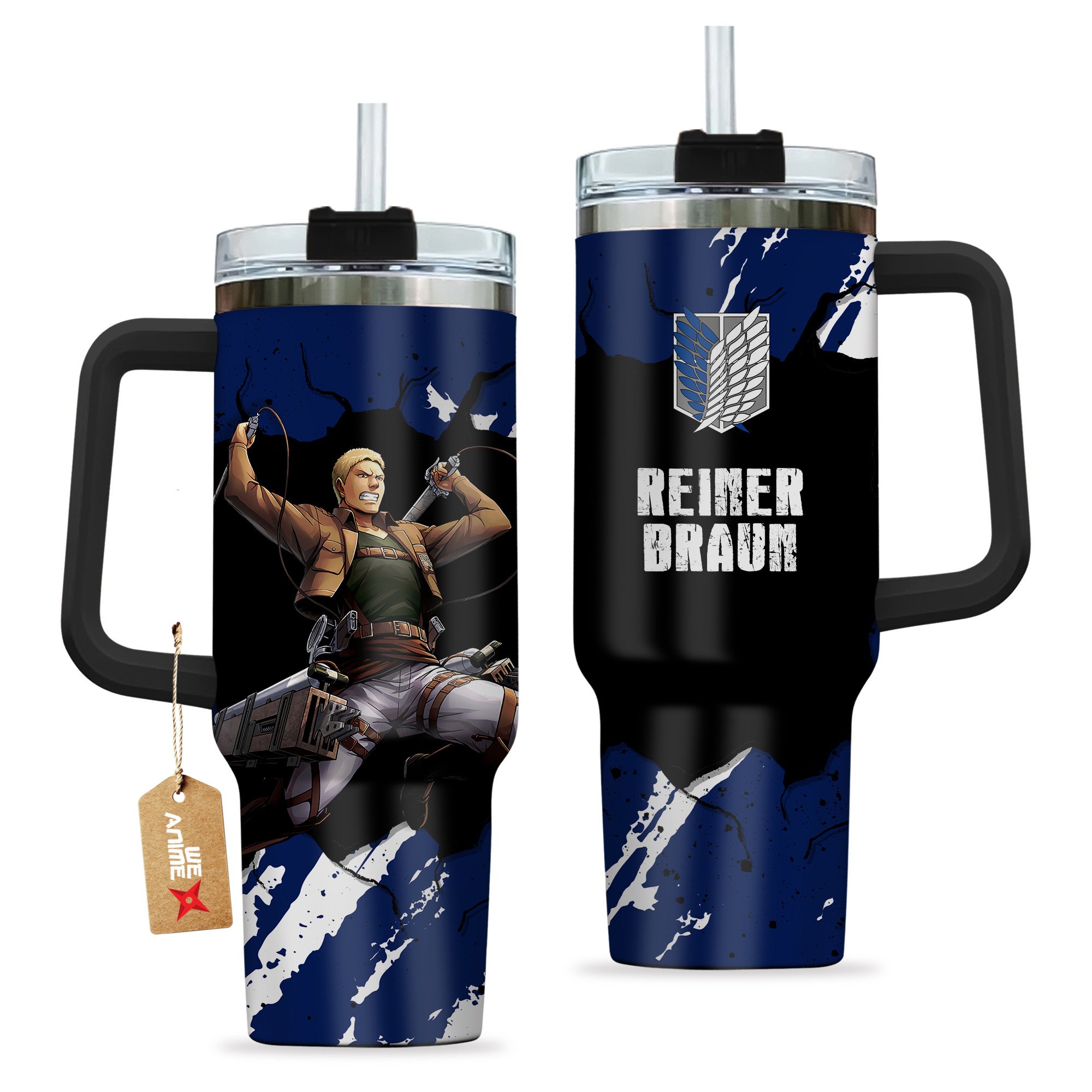 Reiner Braun Attack on Titan Anime Custom Stanley Cup 40 oz 30 oz Tumbler With HandleTVC2301206