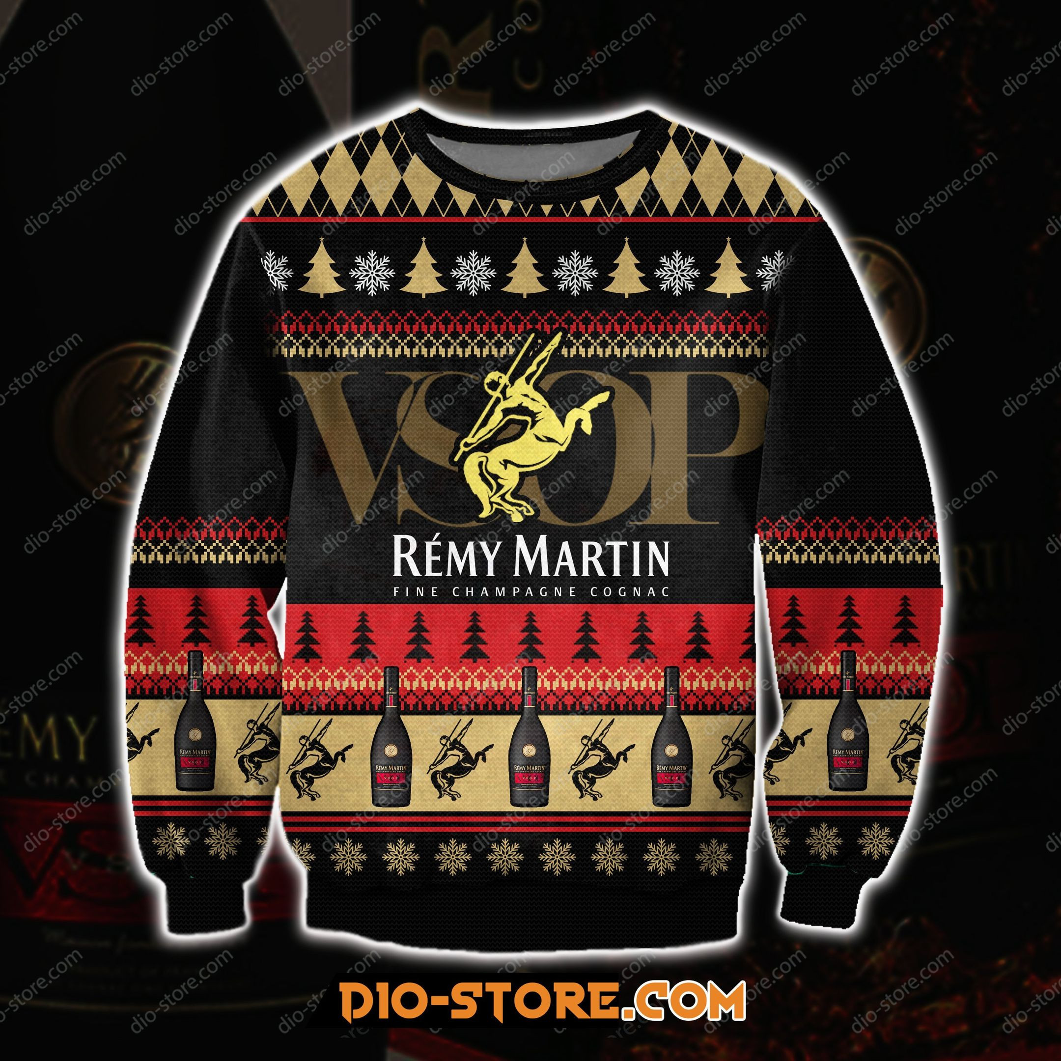Remy Martin Fine Champagne Cognac For Unisex Ugly Christmas Sweater Adult 3D Funny Matching for family