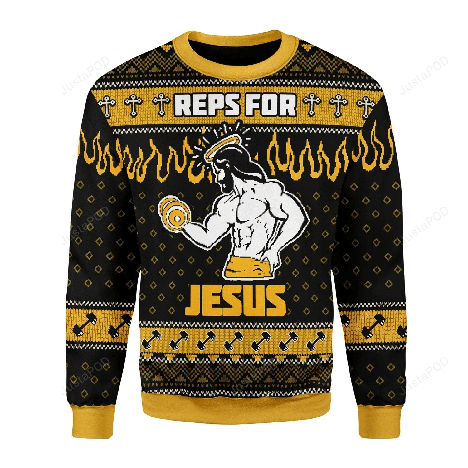 Reps For Jesus Ugly Christmas Sweater Adult 3D Funny Matching for family