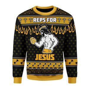 Reps For Jesus Ugly Christmas Sweater Adult 3D Funny Matching for family