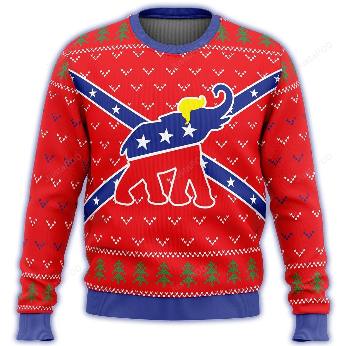 Republican Flag Elephant Trump Ugly Christmas Sweater Adult 3D Funny Matching for family