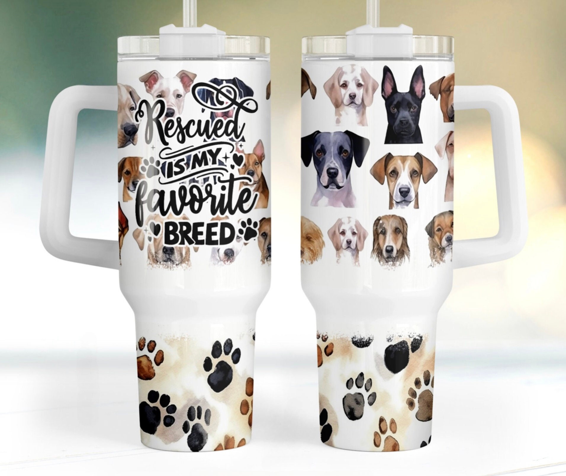 Rescued Dog Custom Stanley Cup 40 oz 30 oz Tumbler With HandleTVC2301165