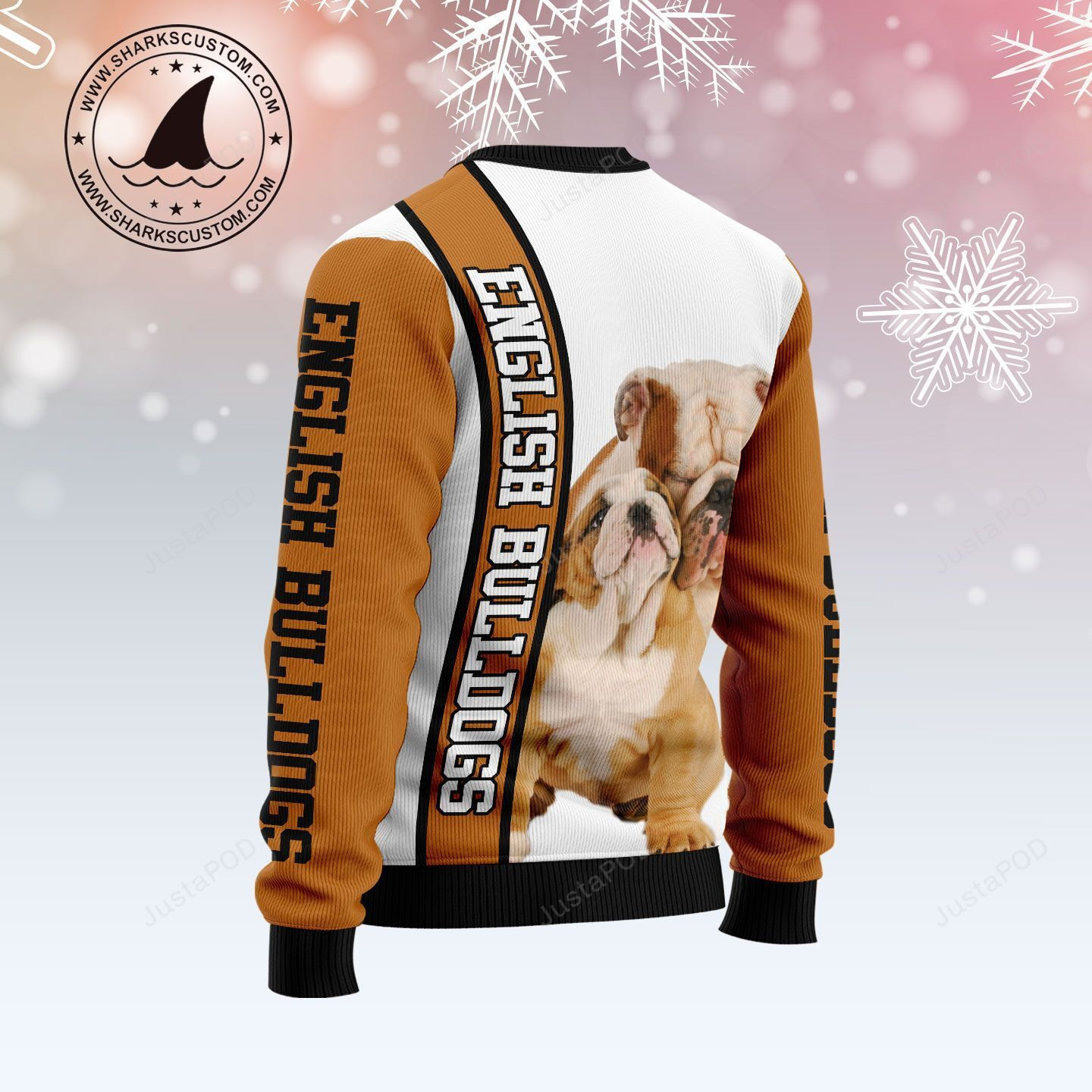 Rescued English Bulldog Ugly Christmas Sweater Adult 3D Funny Matching for family