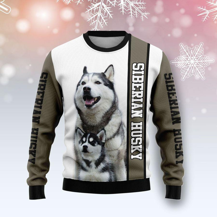 Rescued Siberian Husky Ugly Christmas Sweater Adult 3D Funny Matching for family