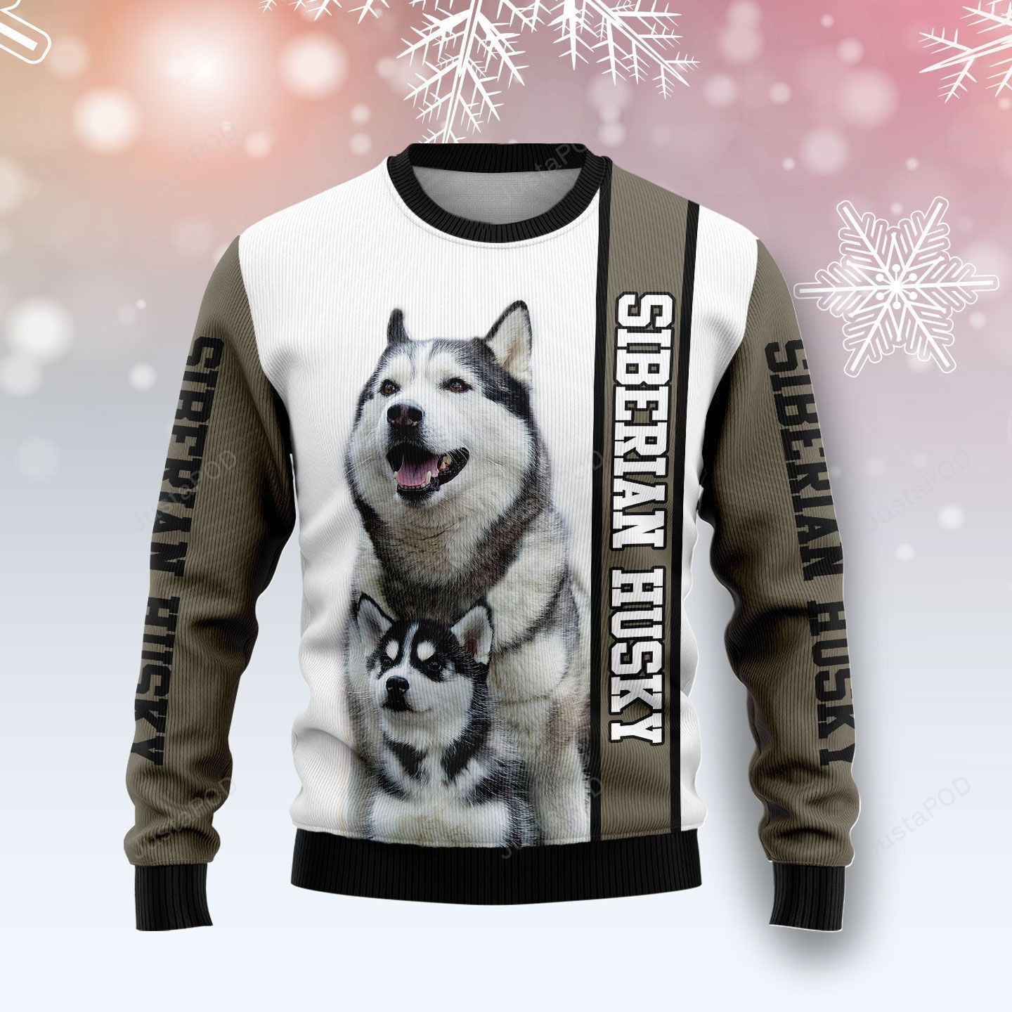 Rescued Siberian Husky Ugly Christmas Sweater Adult 3D Funny Matching for family