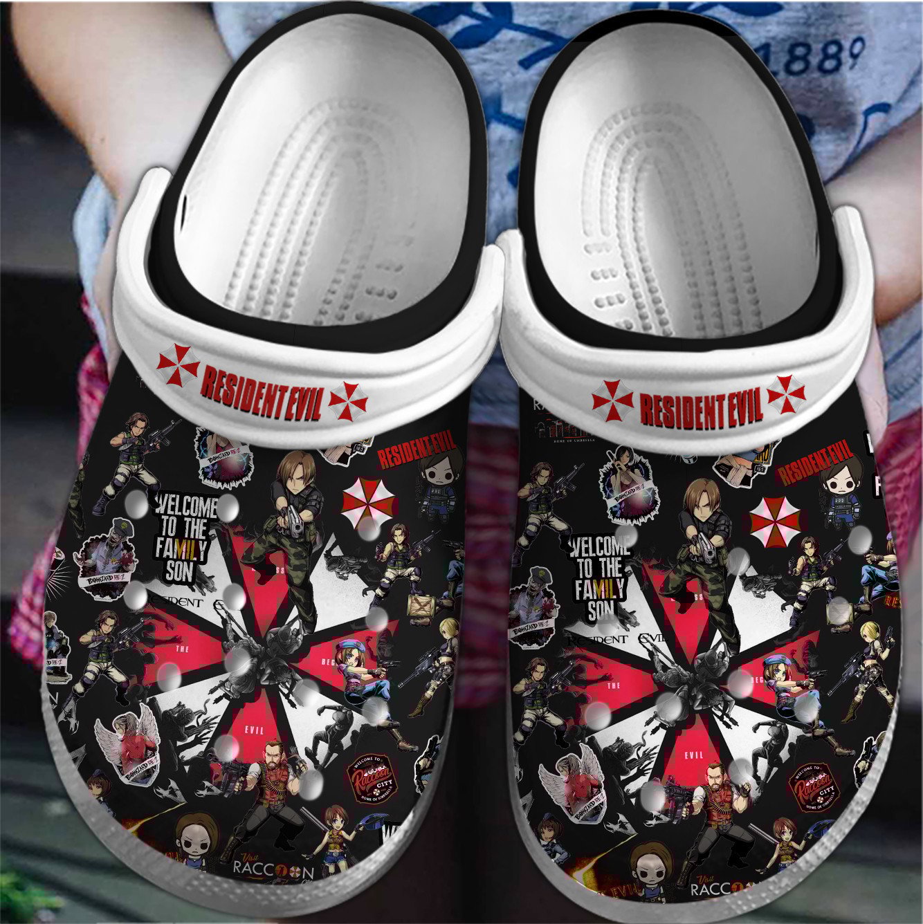 Resident Evil Game Movie Crocs Crocband Clogs Shoes Comfortable For Men Women and Kids