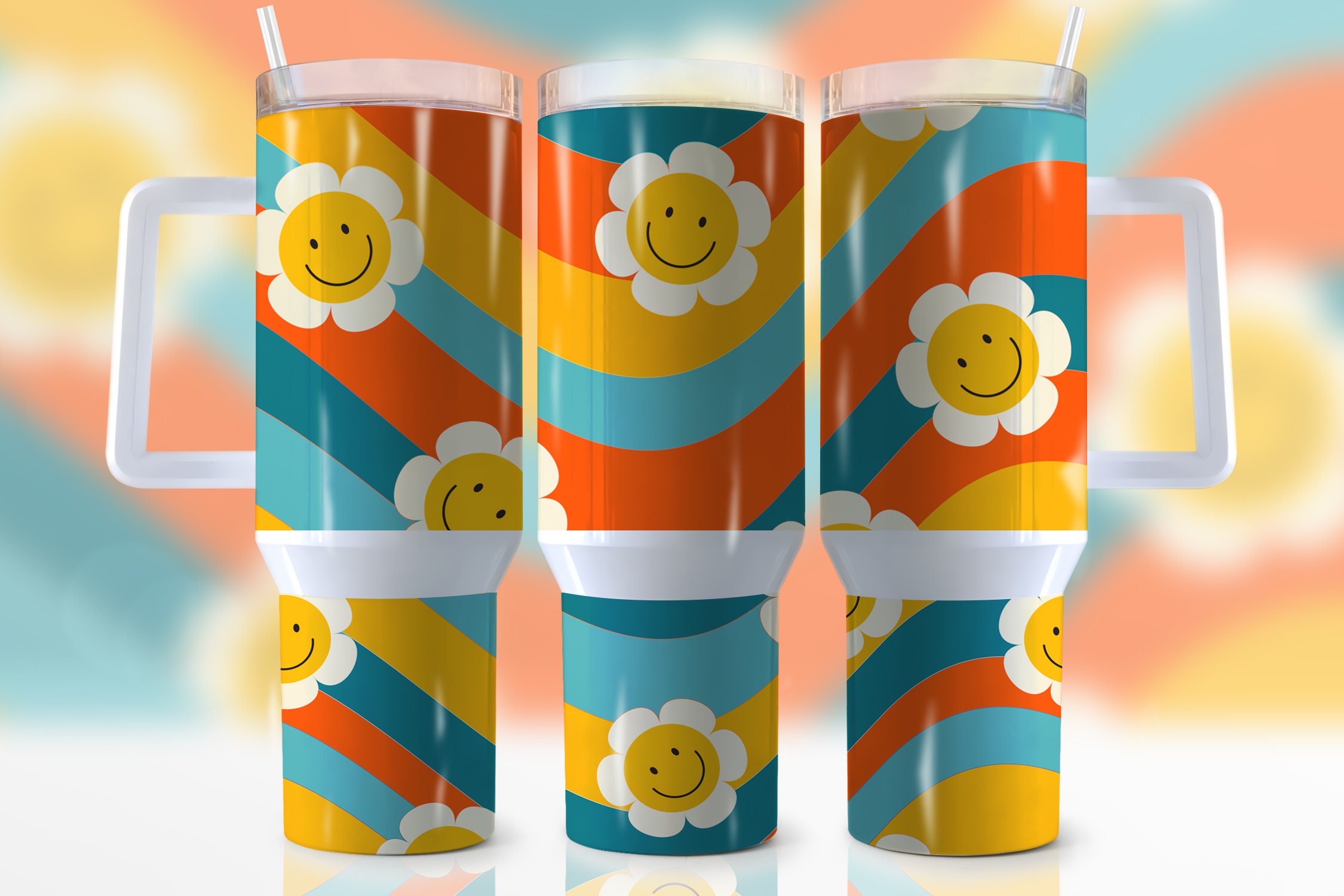 Retro Daisy Custom Stanley Cup 40 oz 30 oz Tumbler With HandleTVC2301952