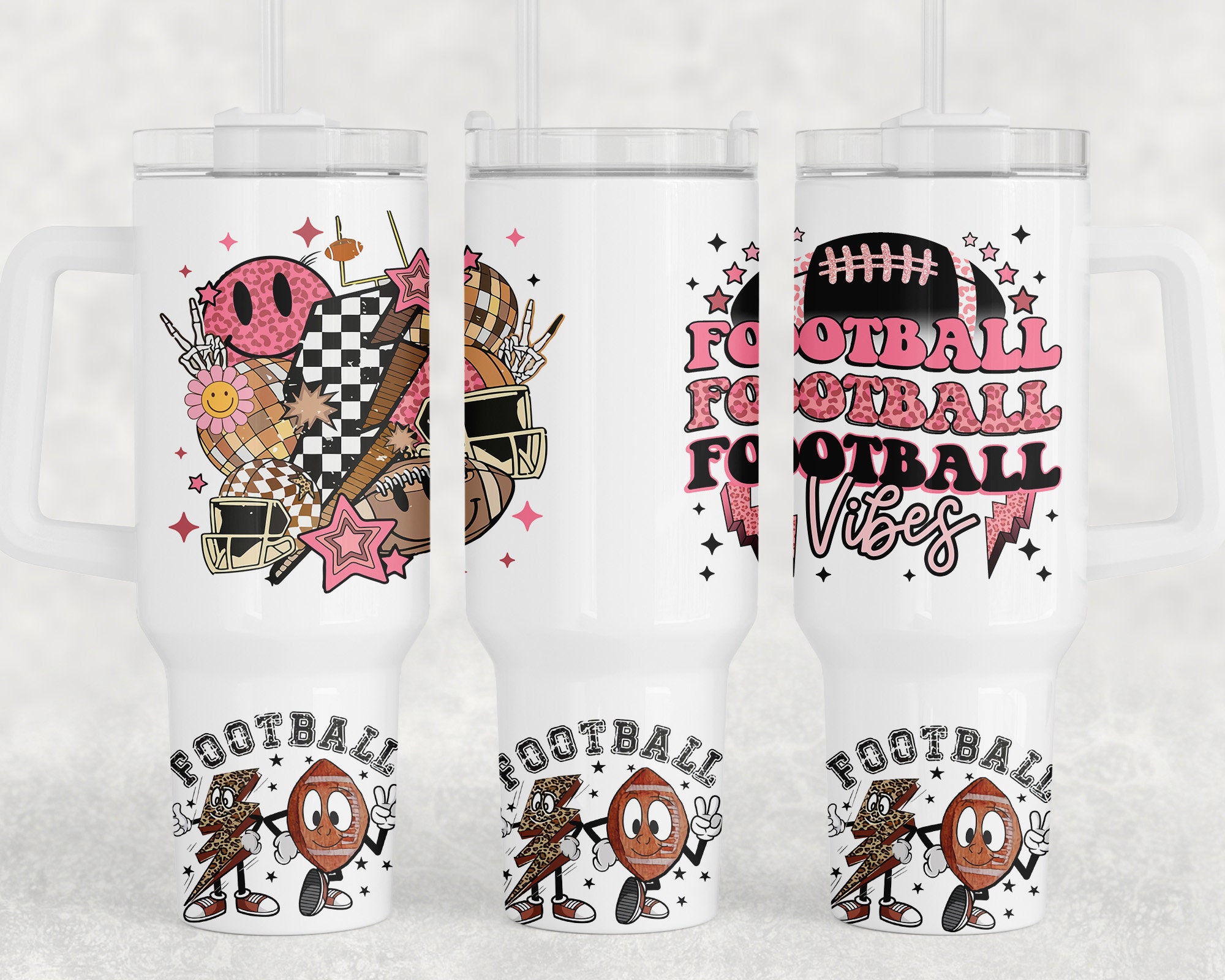 Retro Football Vibes Custom Stanley Cup 40 oz 30 oz Tumbler With HandleTVC2301962