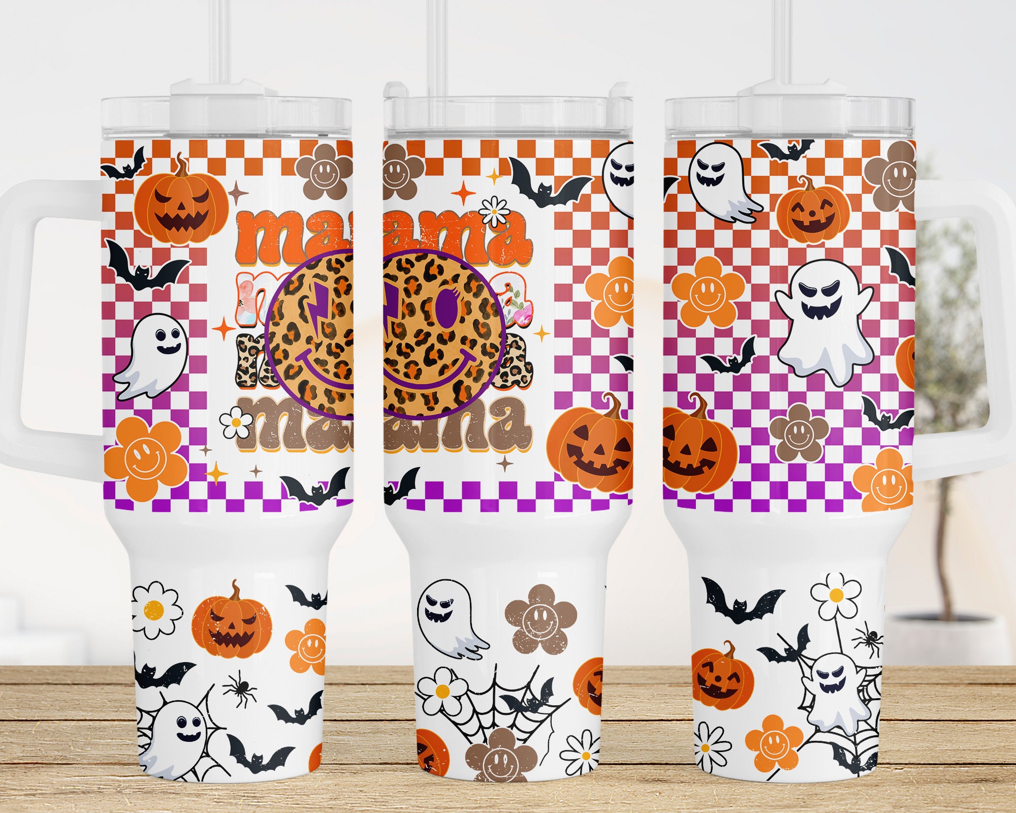 Retro Halloween Mama Custom Stanley Cup 40 oz 30 oz Tumbler With HandleTVC2301965