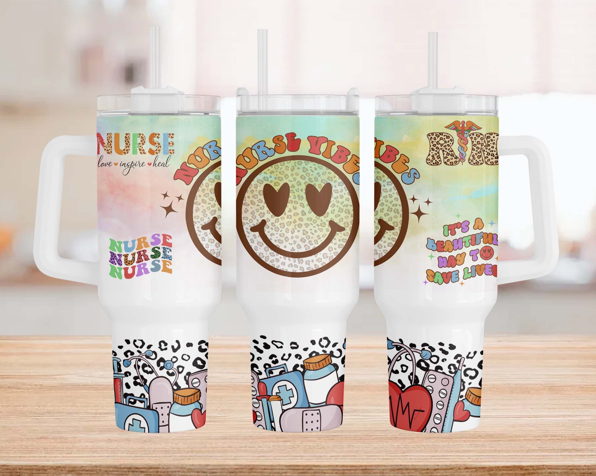 Retro Nurse Vibes Custom Stanley Cup 40 oz 30 oz Tumbler With HandleTVC2301960