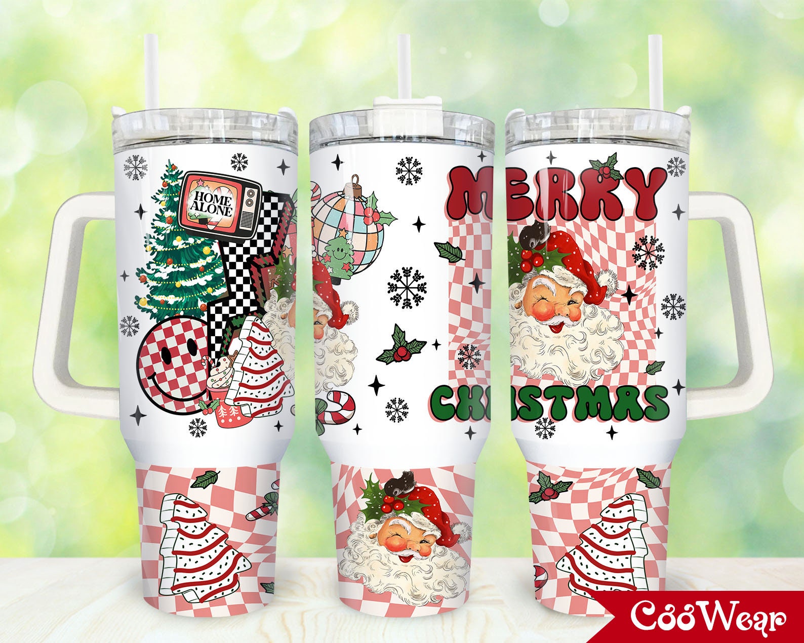 Retro Santa Claus Christmas Custom Stanley Cup 40 oz 30 oz Tumbler With HandleTVC2301862