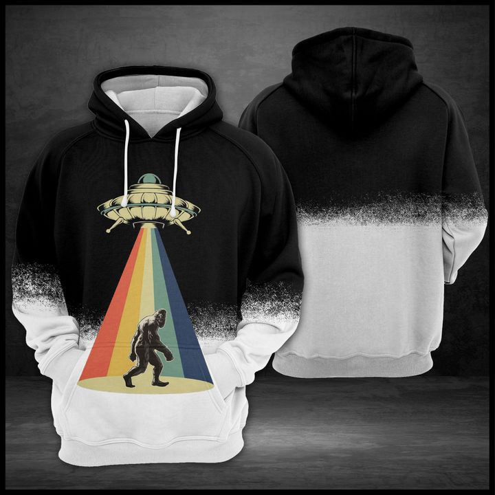 Retro Vintage Bigfoot 3D All Over Print Hoodie, Zip Hoodie