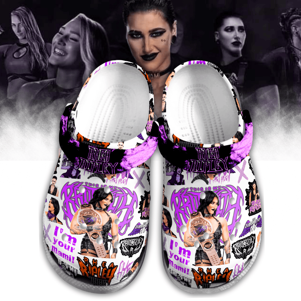 Rhea Ripley WWE Crocs Crocband Clogs Shoes Comfortable For Men Women and Kids