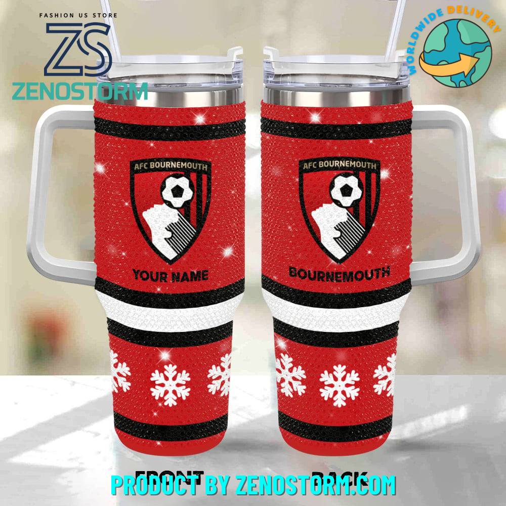 Rhinestone Bling AFC Bournemouth EPL Custom Stanley Cup 40 oz 30 oz Tumbler With HandleTVC2301418