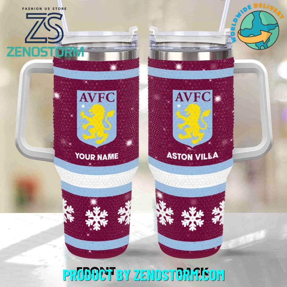 Rhinestone Bling Aston Villa EPL Custom Stanley Cup 40 oz 30 oz Tumbler With HandleTVC2301418