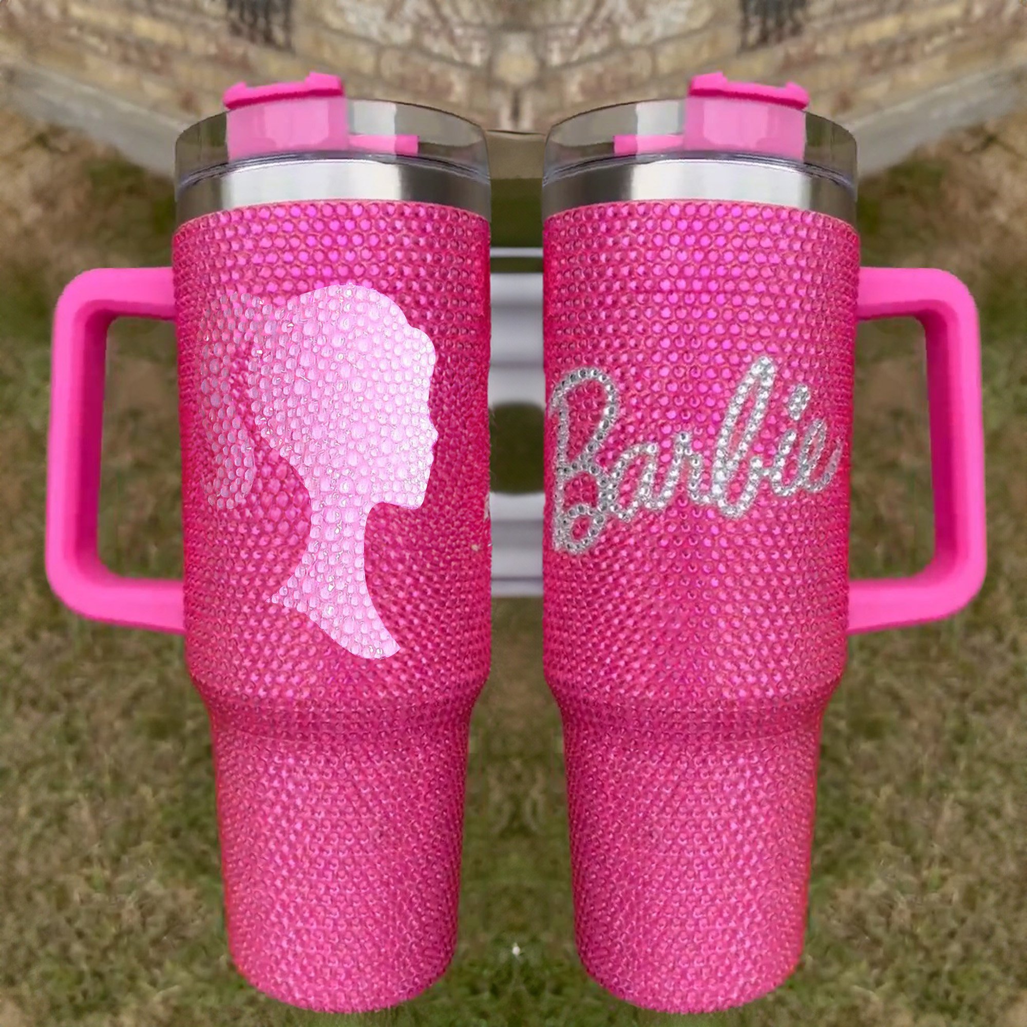 Rhinestone Bling Barbie Doll Cartoon Custom Stanley Cup 40 oz 30 oz Tumbler With HandleTVC2301530