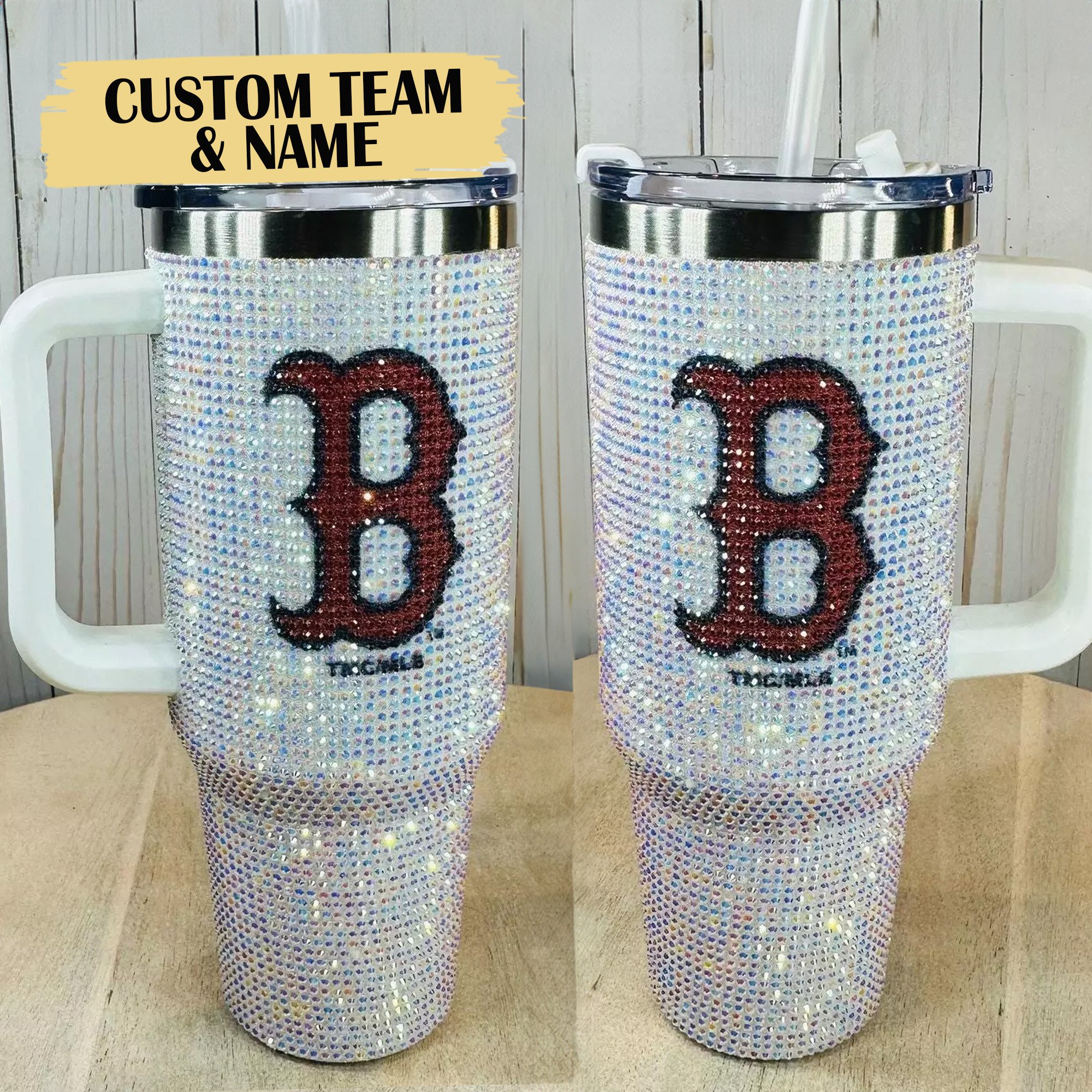 Rhinestone Bling Boston Red Sox MLB Custom Stanley Cup 40 oz 30 oz Tumbler With HandleTVC2301531