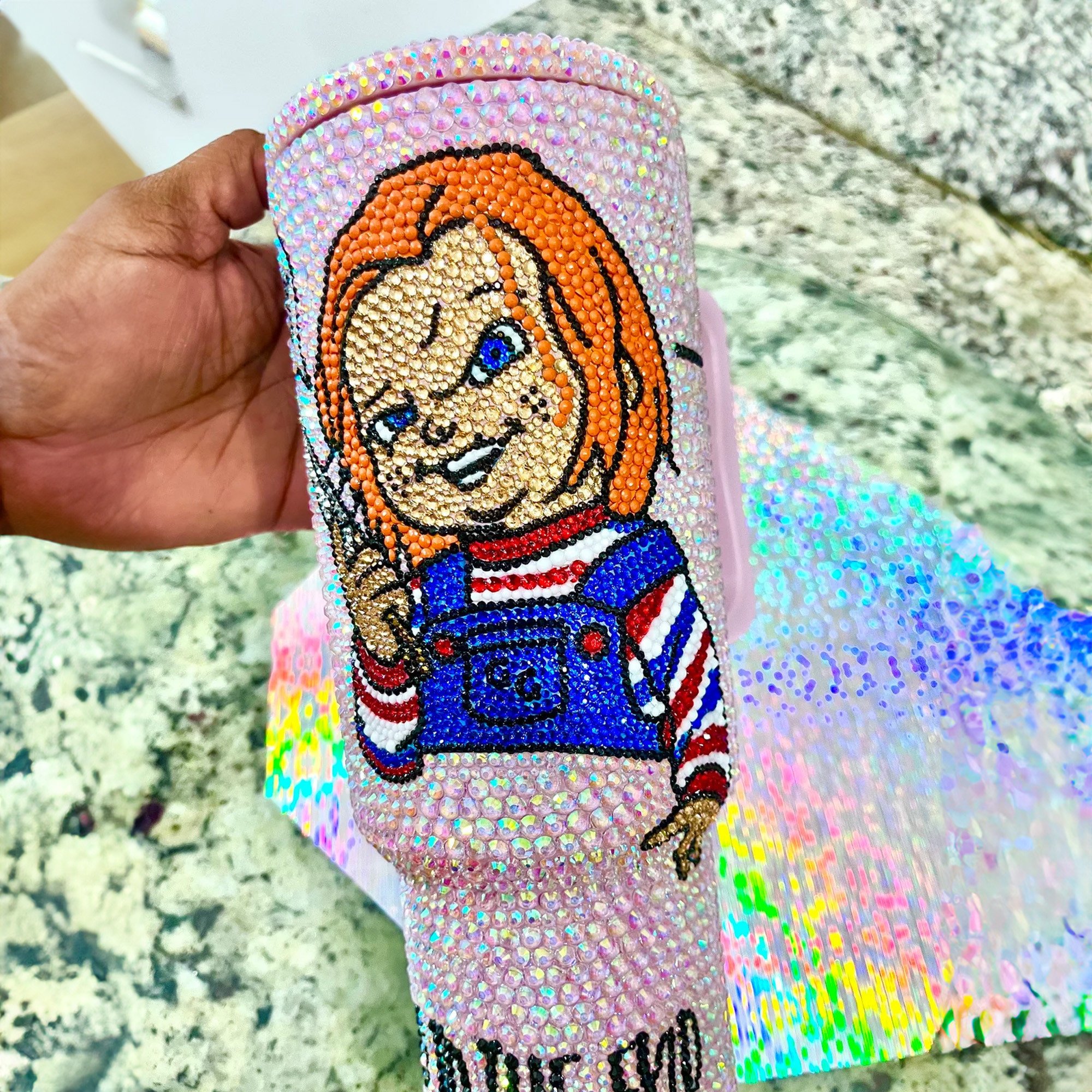 Rhinestone Bling Chucky Halloween Horror Movies Custom Stanley Cup 40 oz 30 oz Tumbler With HandleTVC2301533