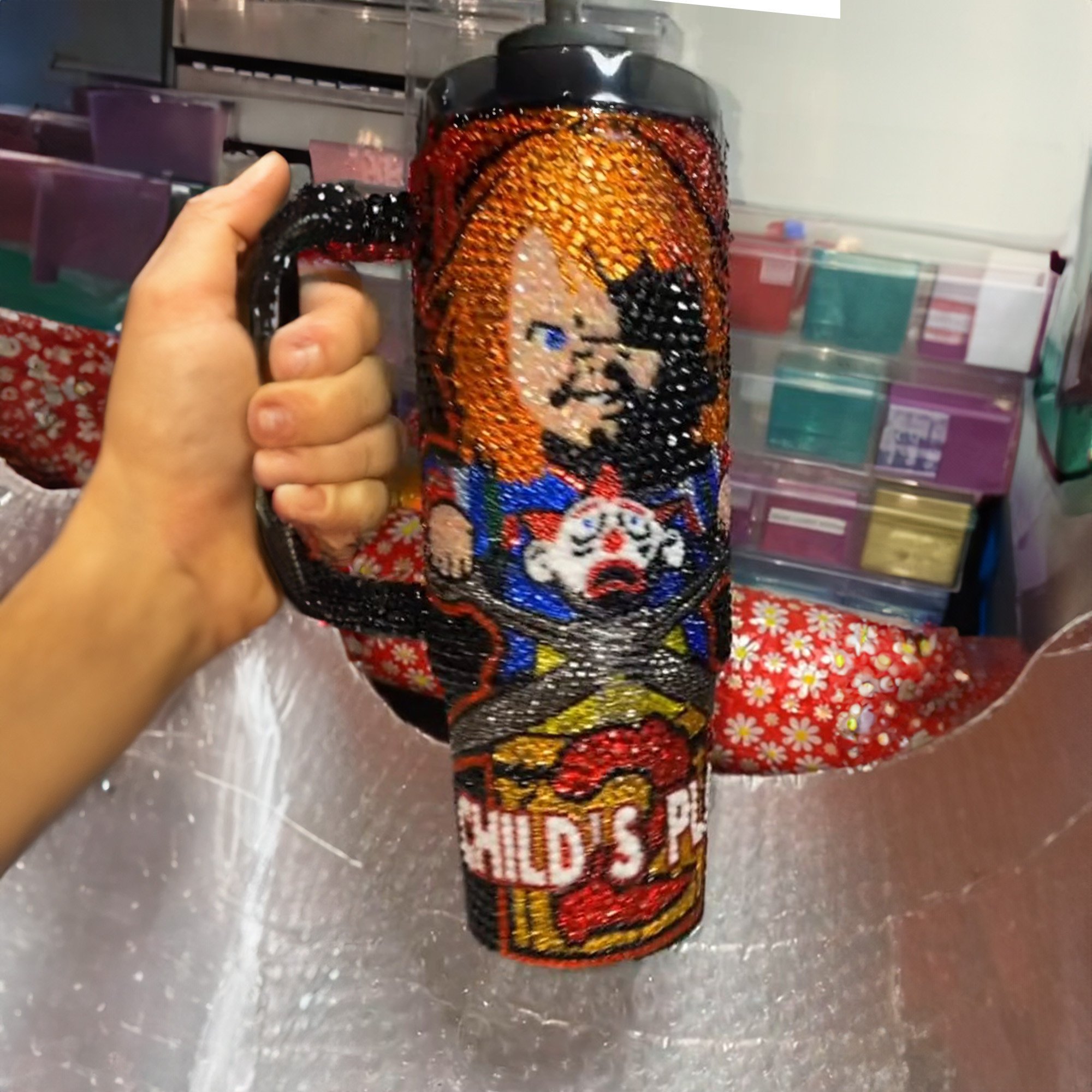 Rhinestone Bling Chucky Horror Movies Custom Stanley Cup 40 oz 30 oz Tumbler With HandleTVC2301530 - Image 2