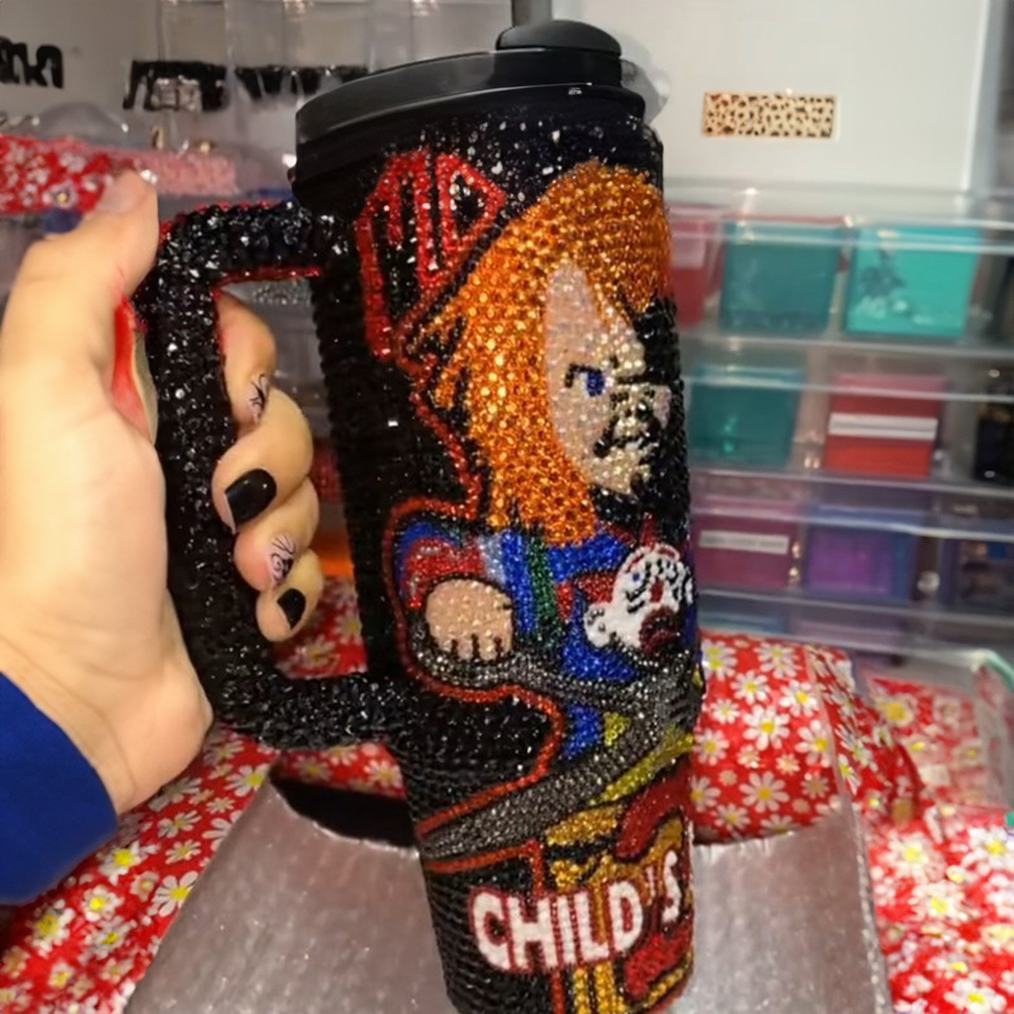 Rhinestone Bling Chucky Horror Movies Custom Stanley Cup 40 oz 30 oz Tumbler With HandleTVC2301530 - Image 4