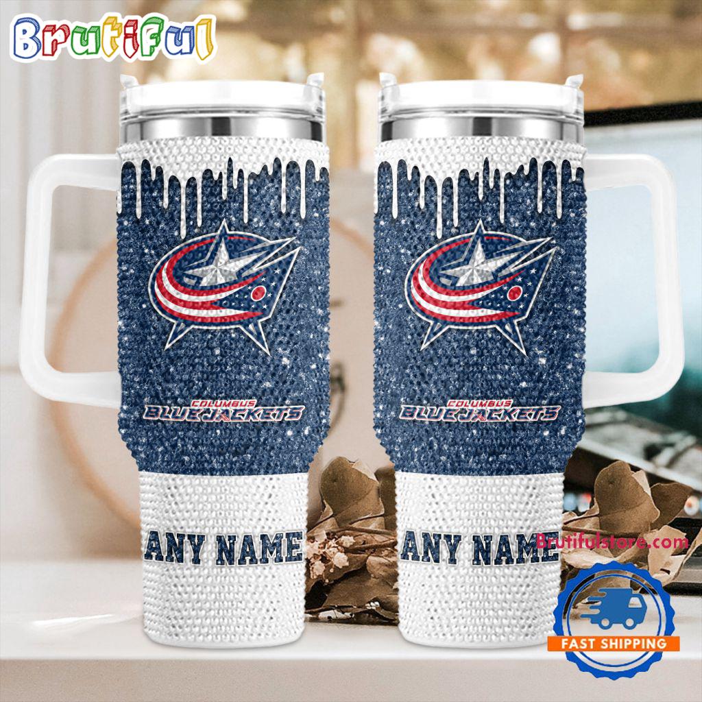 Rhinestone Bling Columbus Blue Jackets NHL Sports Custom Stanley Cup 40 oz 30 oz Tumbler With HandleTVC2301415