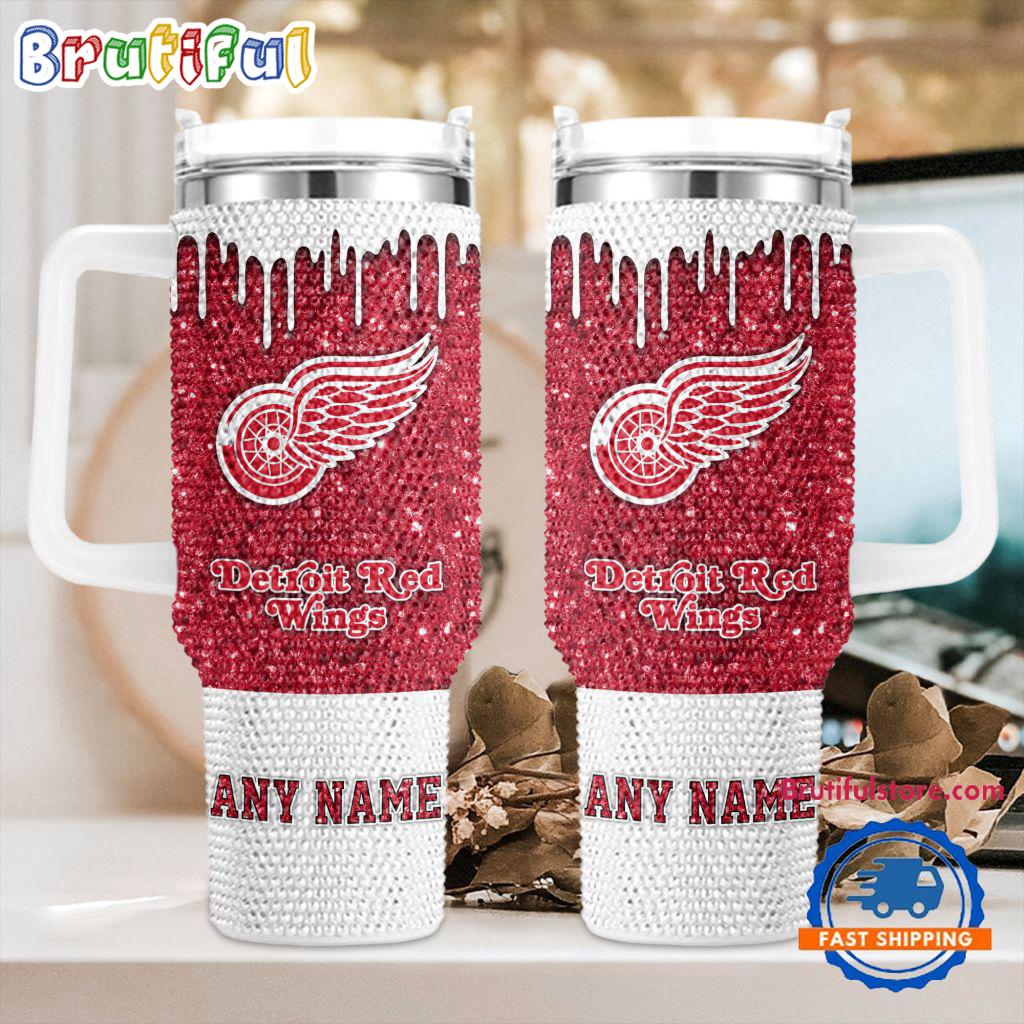 Rhinestone Bling Detroit Red Wings NHL Sports Custom Stanley Cup 40 oz 30 oz Tumbler With HandleTVC2301415