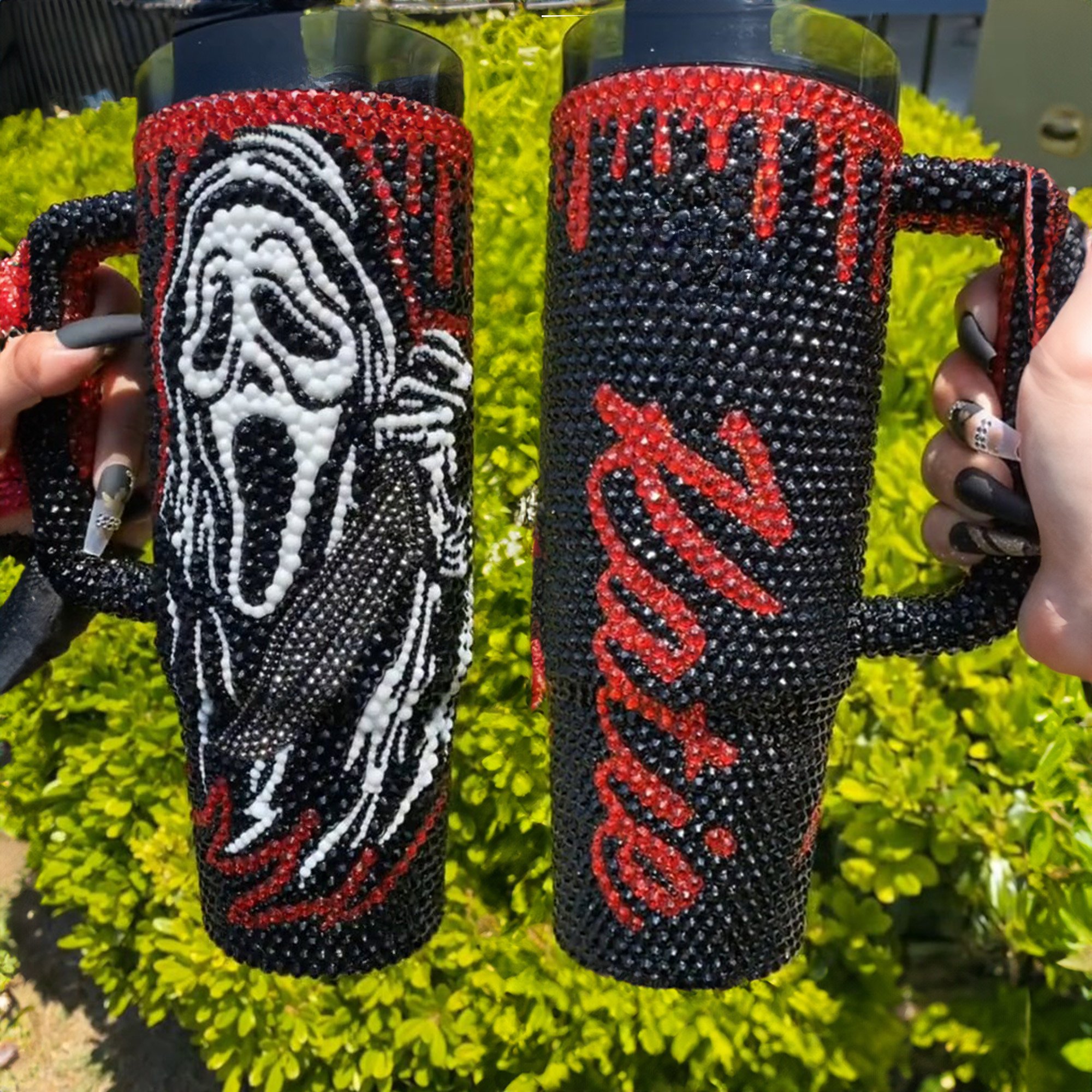 Rhinestone Bling Ghostface Horror Movies Custom Stanley Cup 40 oz 30 oz Tumbler With HandleTVC2301532