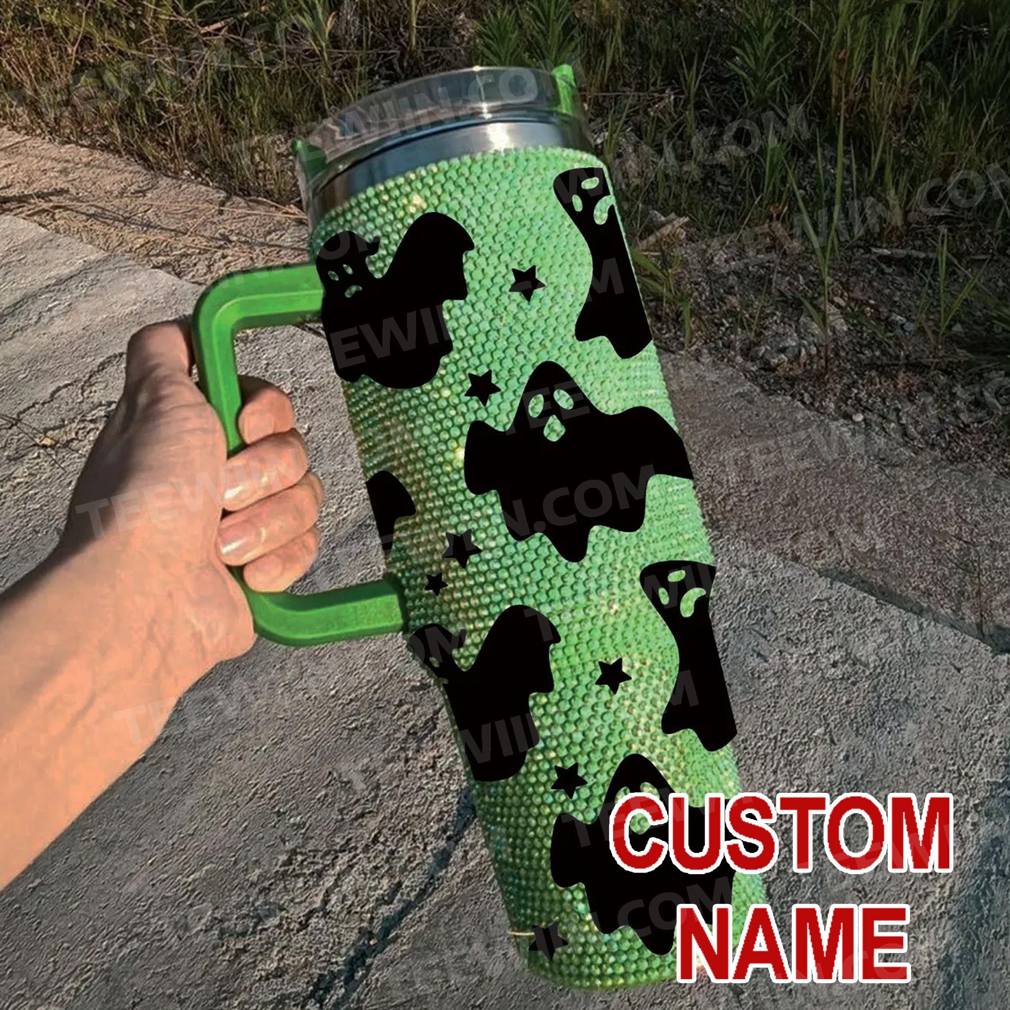 Rhinestone Bling Halloween Spooky Ghost Custom Stanley Cup 40 oz 30 oz Tumbler With HandleTVC2301533
