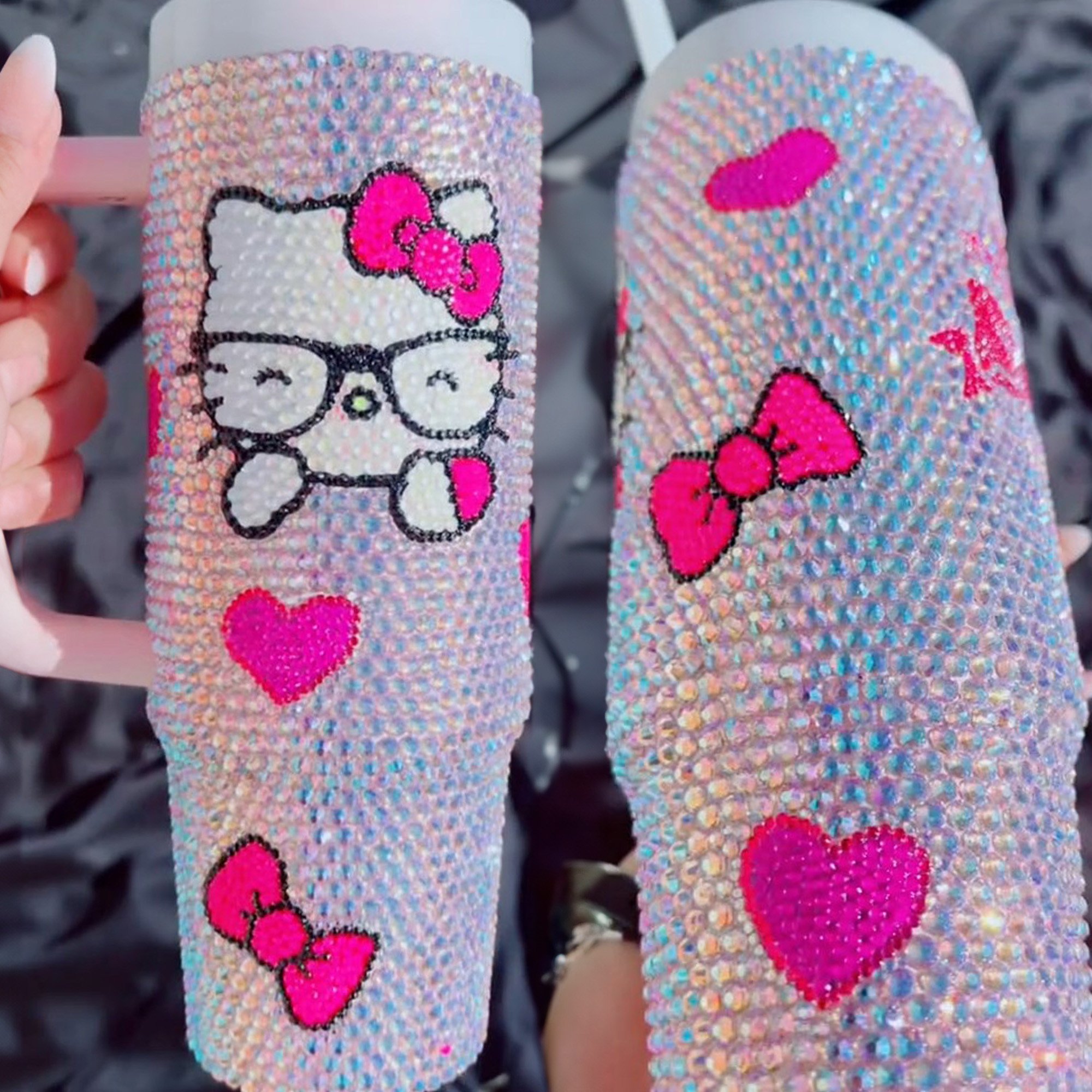 Rhinestone Bling Hello Kitty Cartoon Custom Stanley Cup 40 oz 30 oz Tumbler With HandleTVC2301529