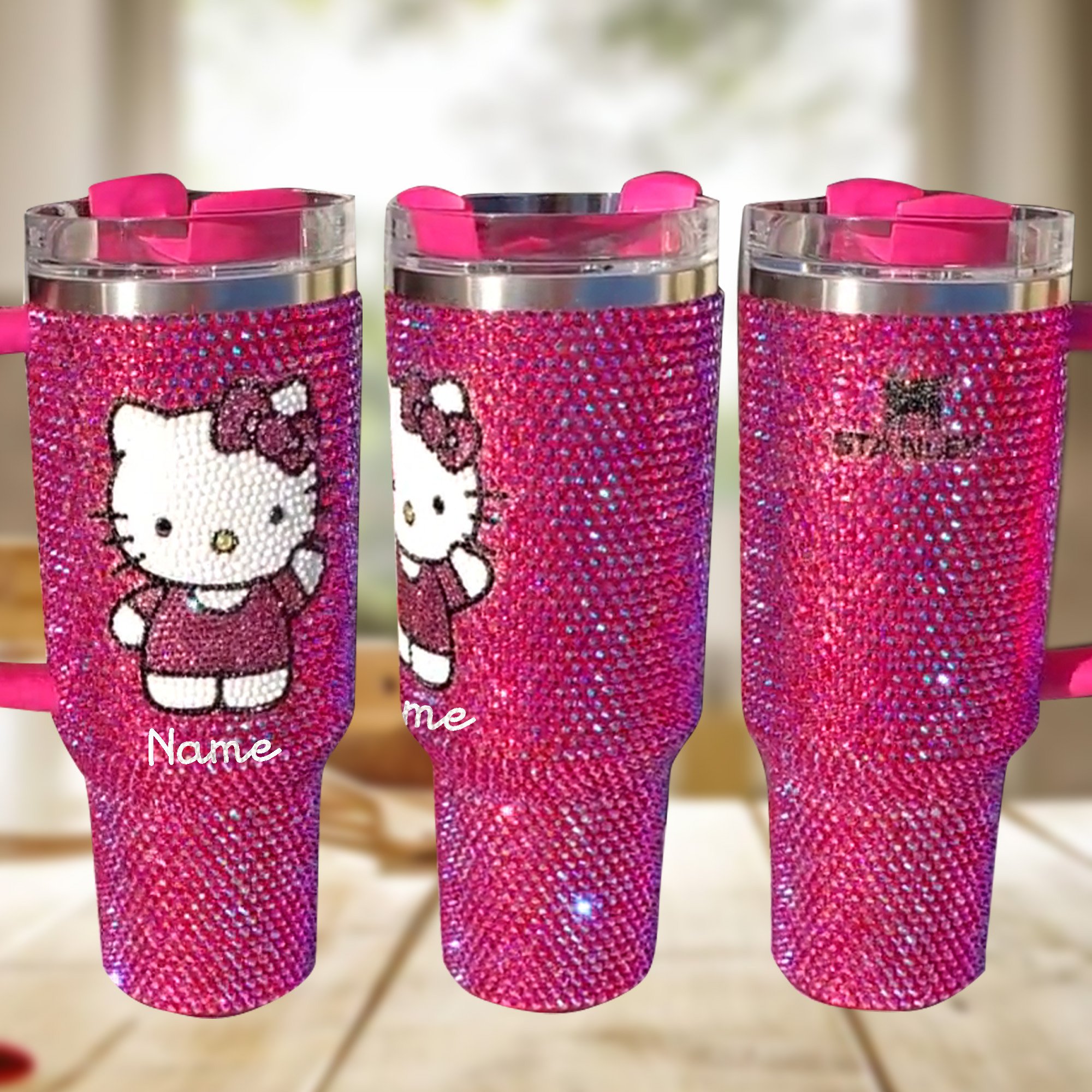 Rhinestone Bling Hello Kitty Cartoon Custom Stanley Cup 40 oz 30 oz Tumbler With HandleTVC2301529