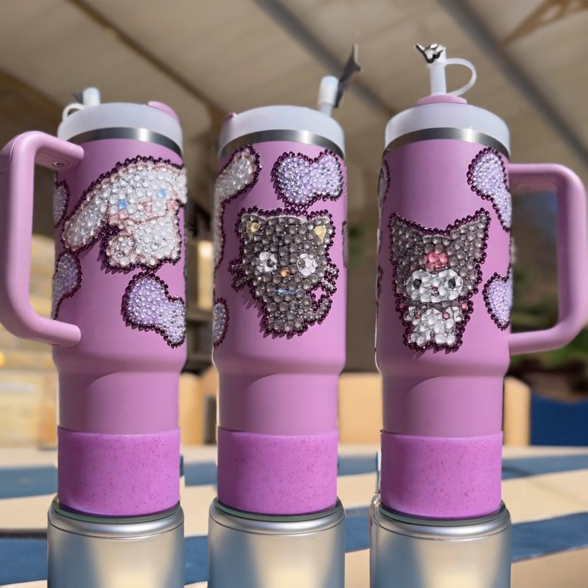 Rhinestone Bling Hello Kitty Cartoon Custom Stanley Cup 40 oz 30 oz Tumbler With HandleTVC2301530