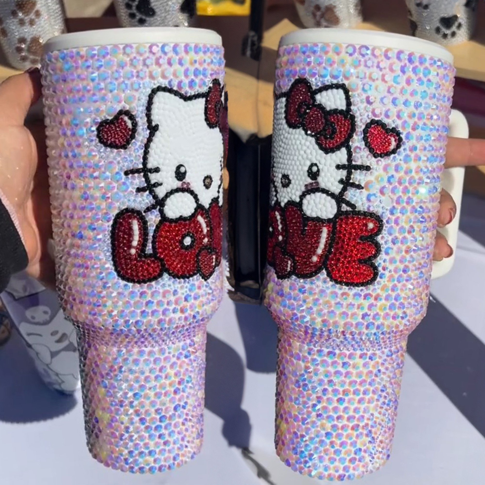 Rhinestone Bling Hello Kitty Cartoon Custom Stanley Cup 40 oz 30 oz Tumbler With HandleTVC2301530